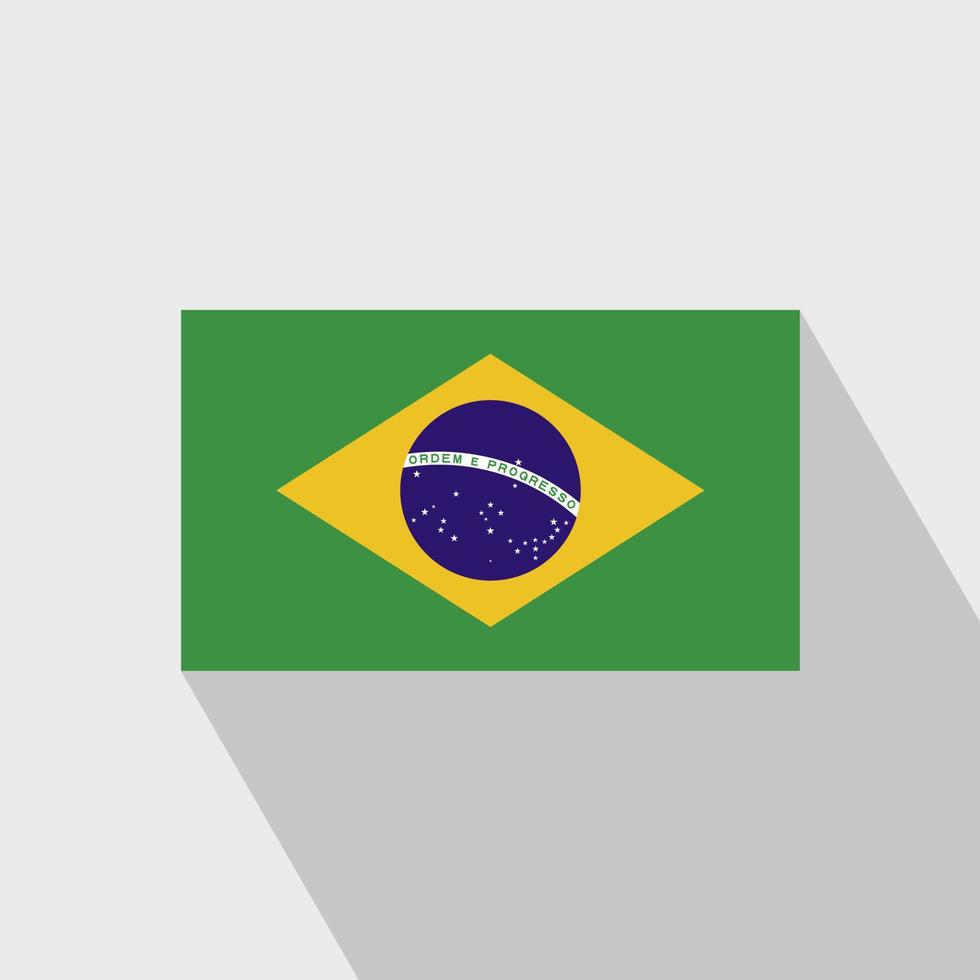 Designvektor für lange Schatten der brasilianischen Flagge vektor