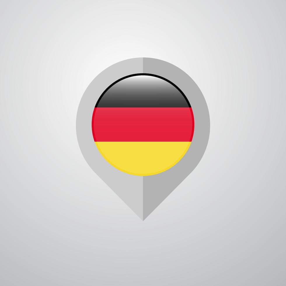 Kartennavigationszeiger mit Designvektor der deutschen Flagge vektor