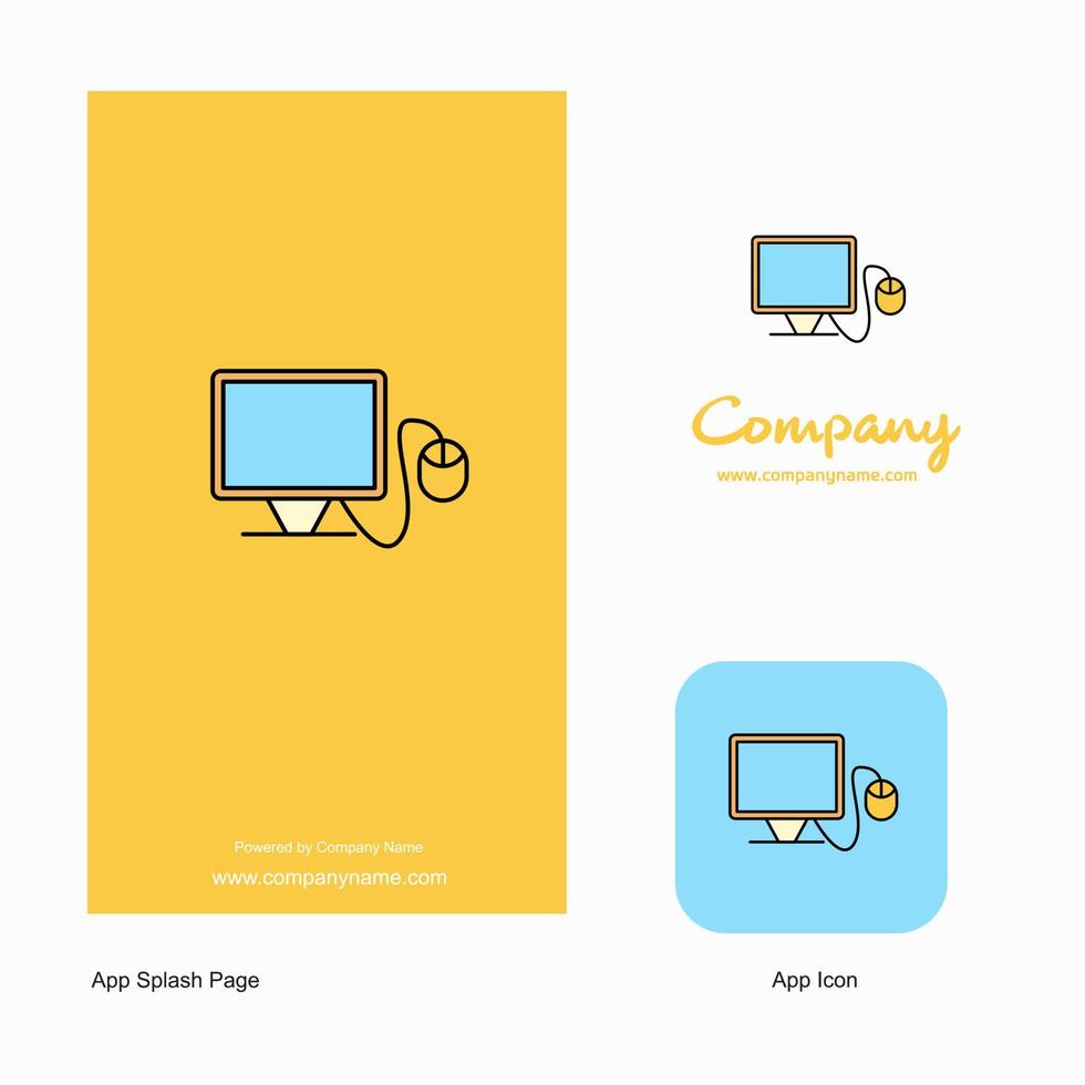 dator företag logotyp app ikon och stänk sida design kreativ företag app design element vektor