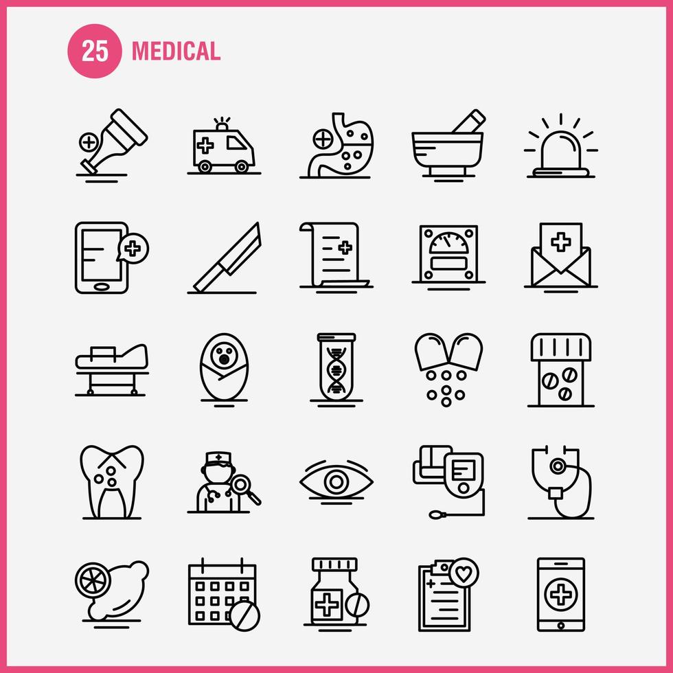 medicinsk linje ikoner uppsättning för infographics mobil uxui utrustning och skriva ut design inkludera medicinsk blad växt medicin öga boll öga medicinsk samling modern infographic logotyp och piktogram vektor