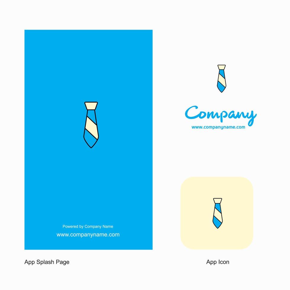 Krawatte Firmenlogo App-Symbol und Splash-Page-Design kreative Business-App-Designelemente vektor