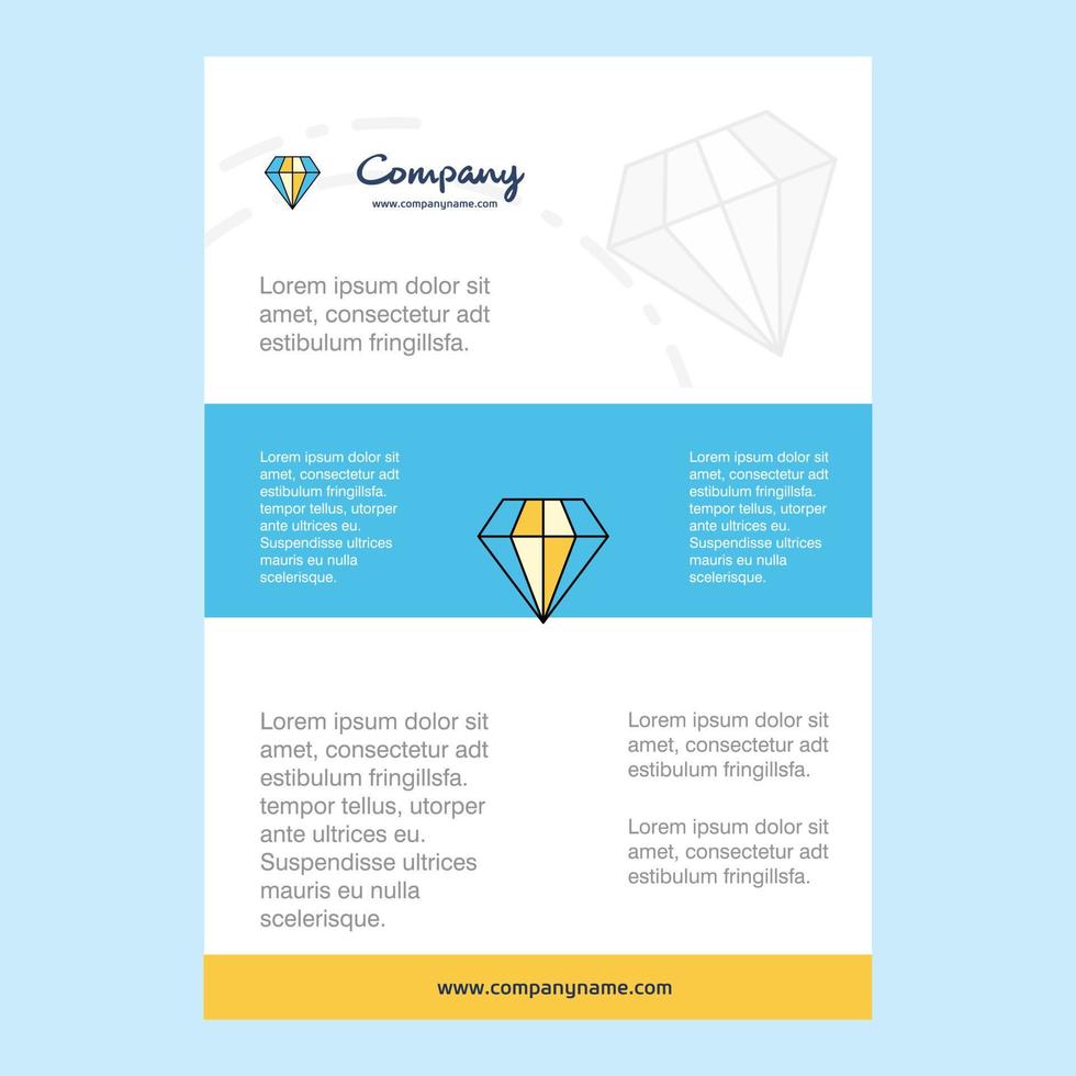 mall layout för diamant comany profil årlig Rapportera presentationer folder broschyr vektor bakgrund
