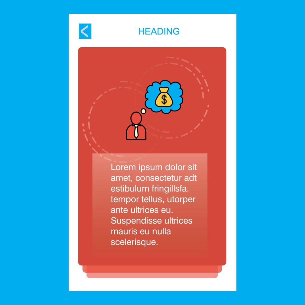 tänkande handla om pengar mobil vertikal baner design design vektor