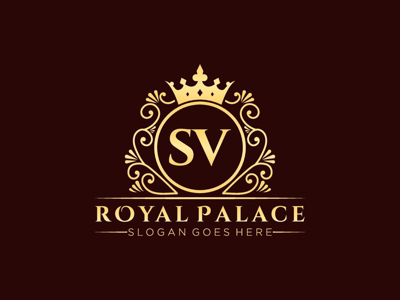 brev sv antik kunglig lyx victorian logotyp med dekorativ ram. vektor