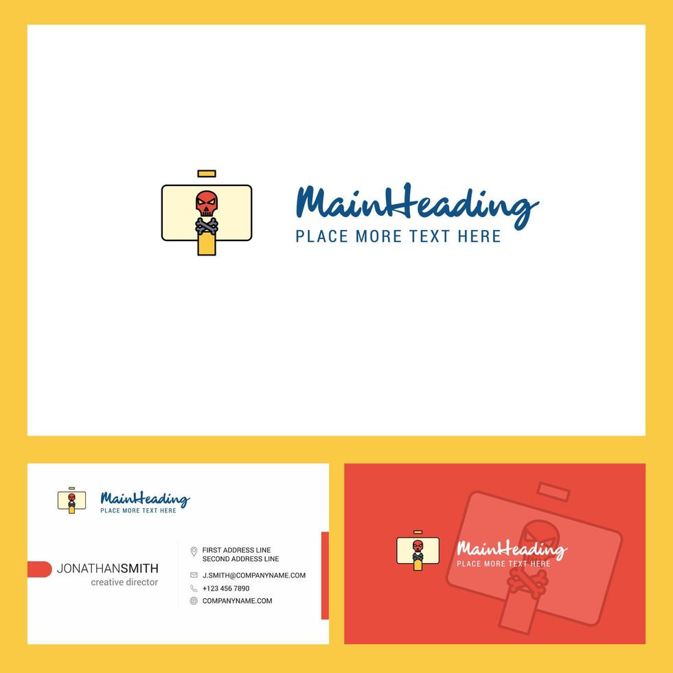 Gefahrentafel-Logo-Design mit Slogan vorne und hinten, Visitenkarten-Vorlage, Vektor, kreatives Design vektor