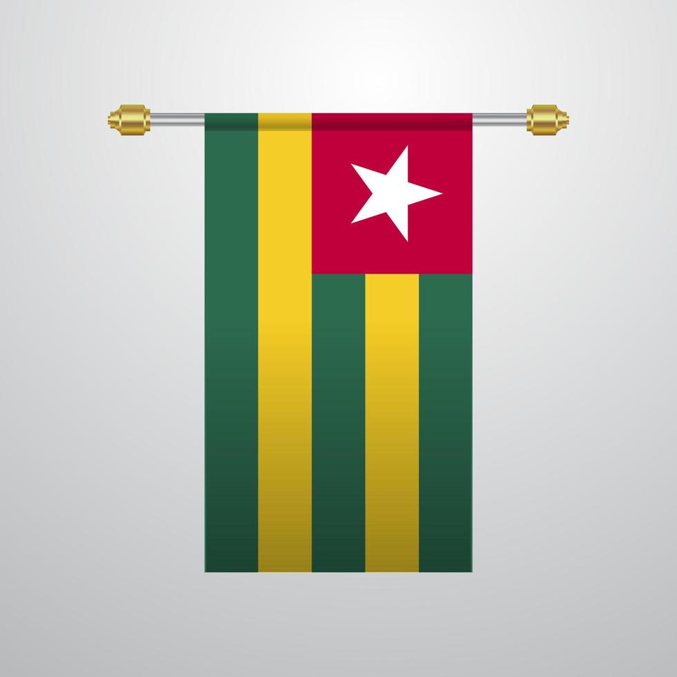 Togo hängande flagga vektor