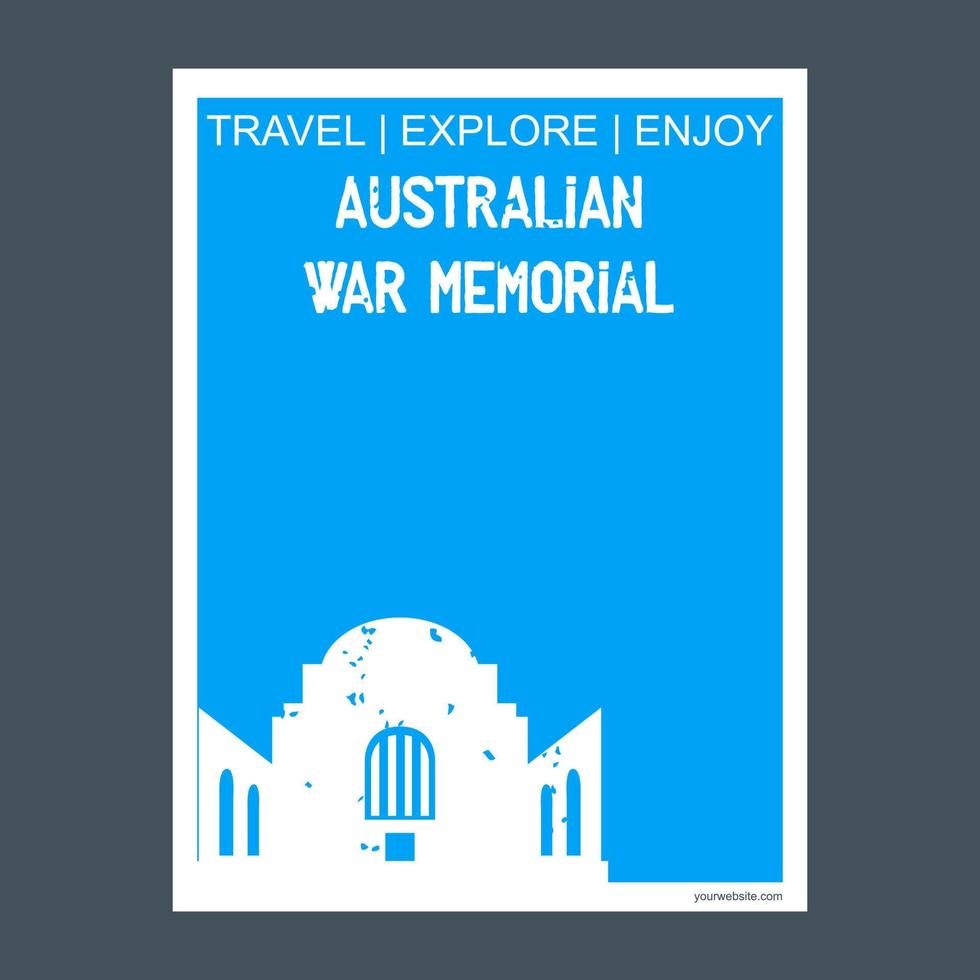 australisches kriegsdenkmal australien denkmal wahrzeichen broschüre flachen stil und typografie vektor