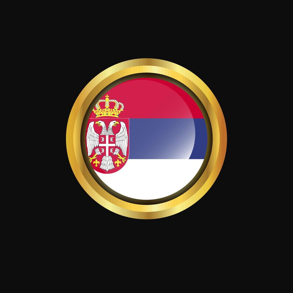serbia flagga gyllene knapp vektor
