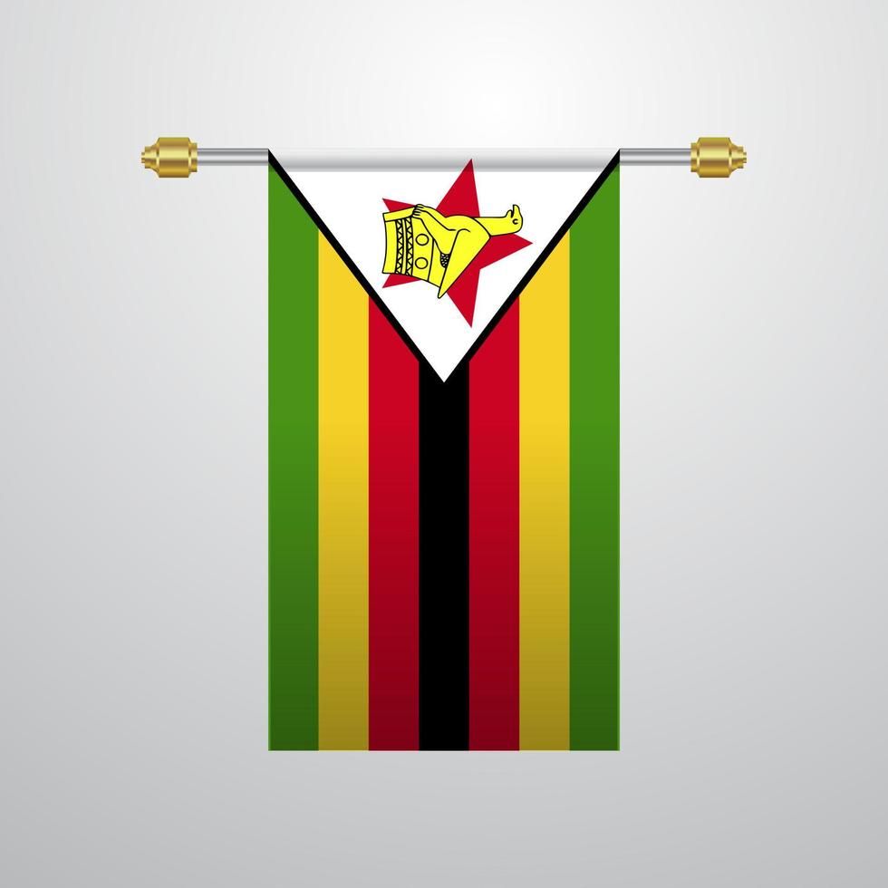 simbabwe hängende flagge vektor
