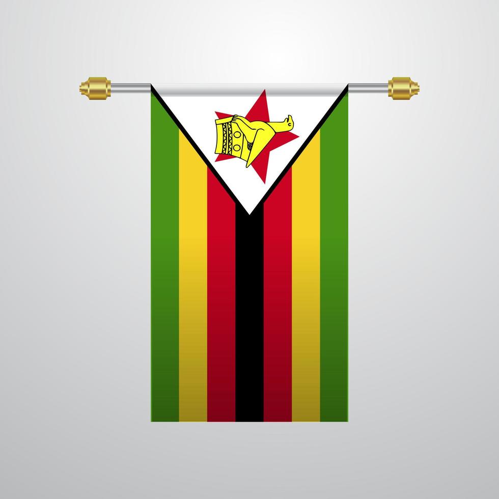 zimbabwe hängande flagga vektor