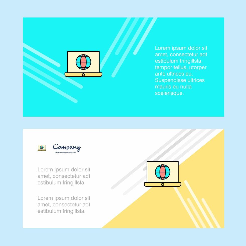 internet på bärbar dator abstrakt företags- företag baner mall horisontell reklam företag baner vektor