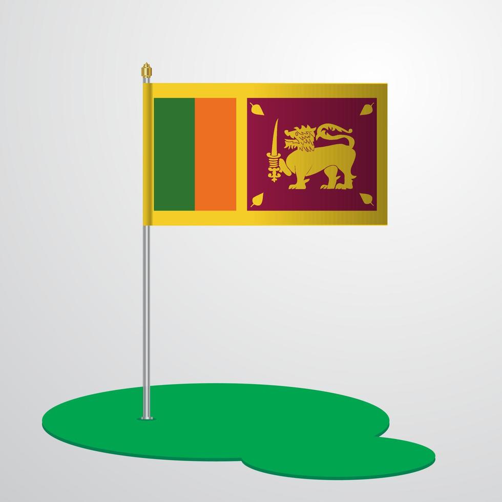 Flaggenmast von Sri Lanka vektor