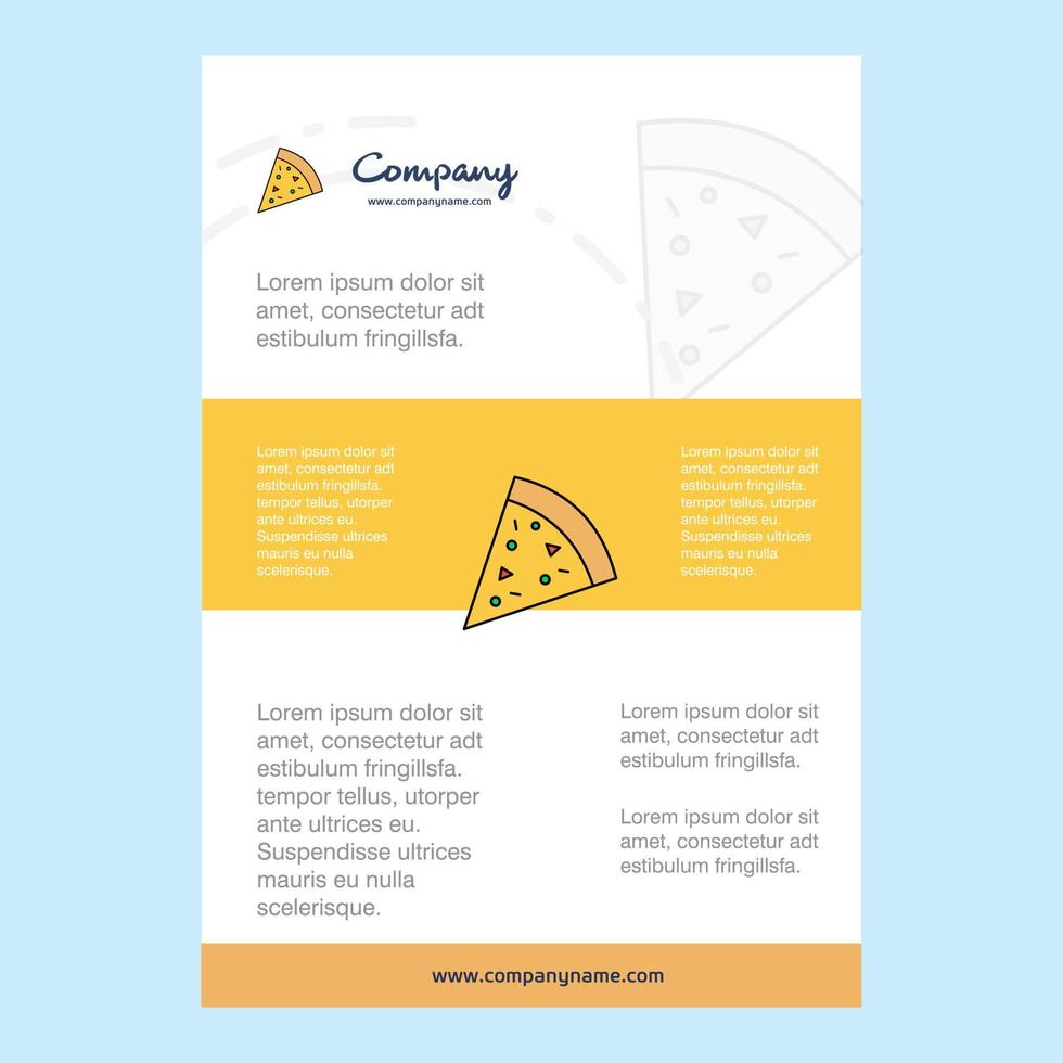mall layout för pizza comany profil årlig Rapportera presentationer folder broschyr vektor bakgrund
