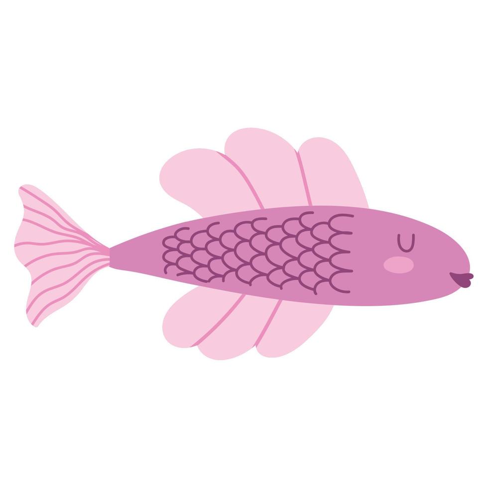rosa fisk hav liv vektor