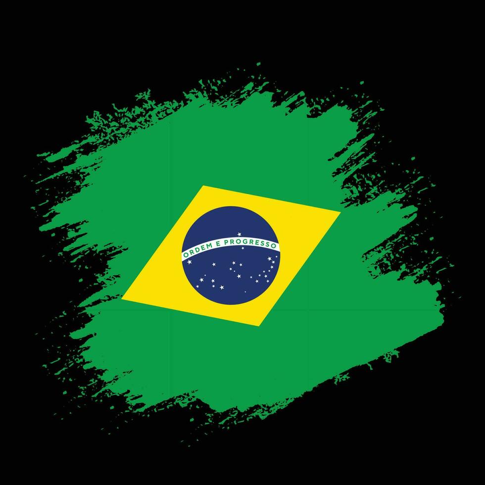 stänk ny Brasilien grunge textur flagga vektor