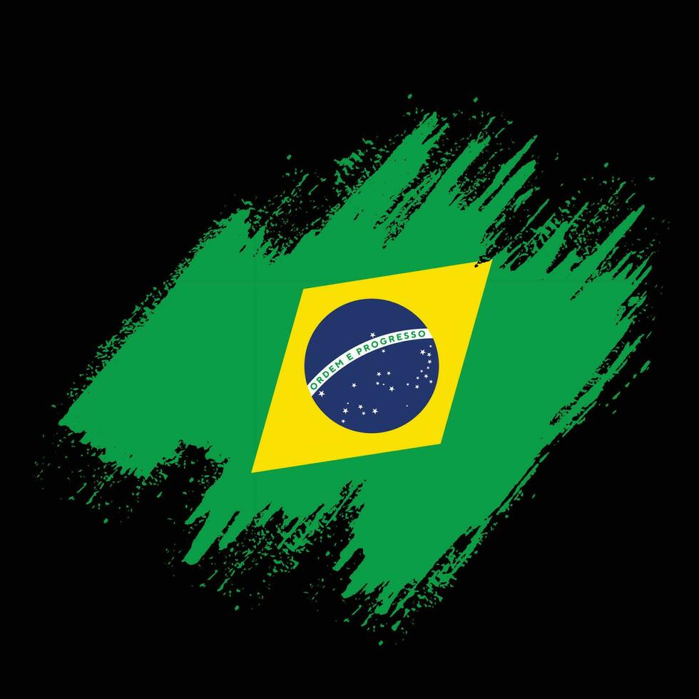 Grunge Textur Splash Brasilien Flagge Vektor