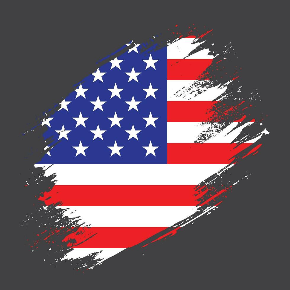färgrik grafisk grunge textur amerikan flagga vektor