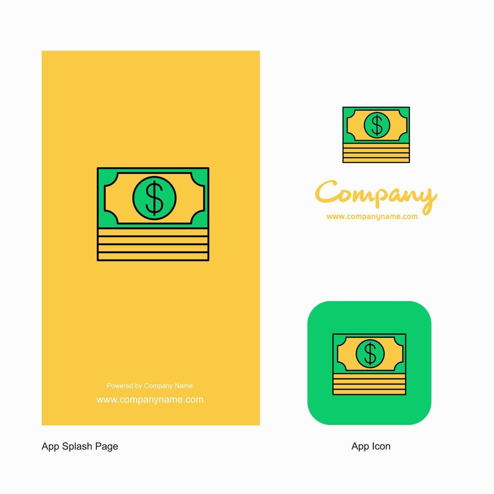 Dollar-Firmenlogo-App-Symbol und Splash-Page-Design kreative Business-App-Designelemente vektor