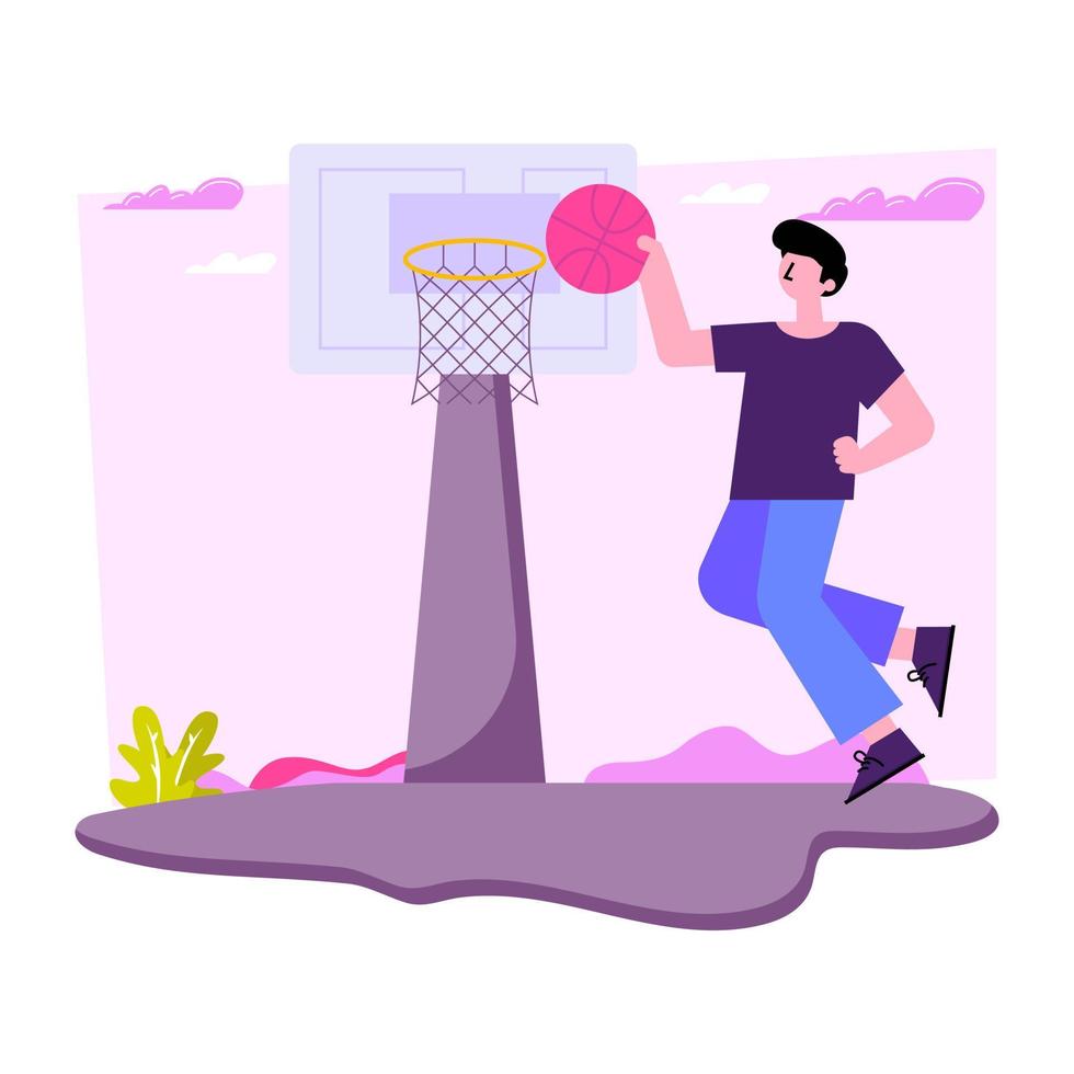 kreative Designillustration des Basketballspielers vektor