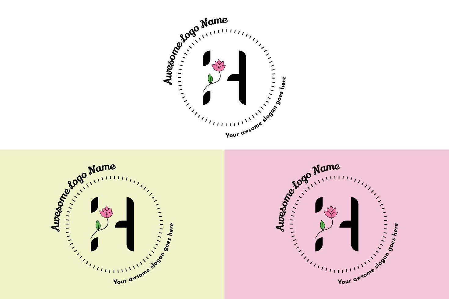 feminin h brev logotyp, modern minimalistisk och blommig bricka mallar för varumärke, identitet, boutique, salong vektor. enkel blommig h brev logotyp design vektor. vektor