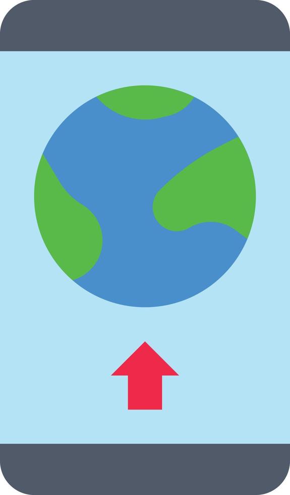 weltweite Verbindung zum mobilen Upload Welthandel - flaches Symbol vektor