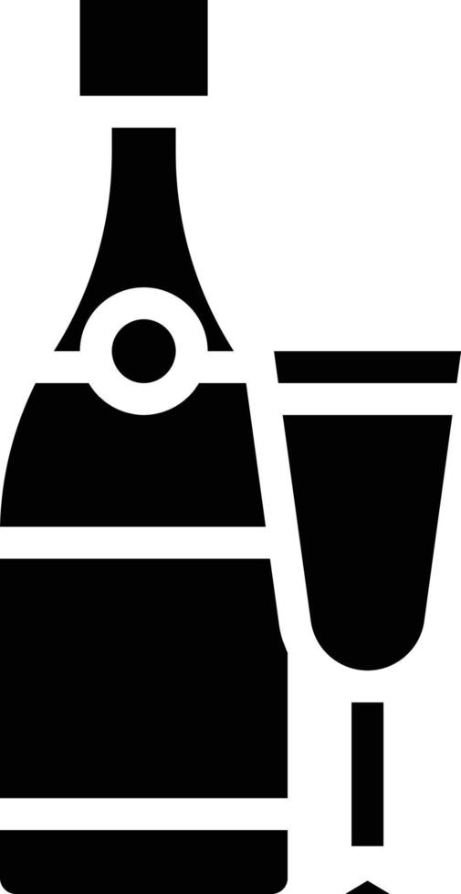 Sektpartygetränk Alkoholgetränke - solides Symbol vektor