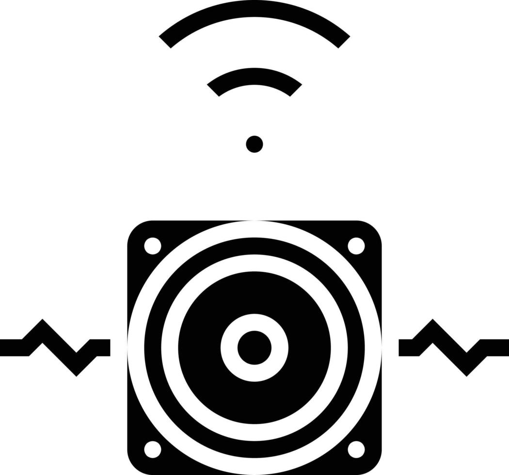 audio musik ljud trådlös multimedia - fast ikon vektor