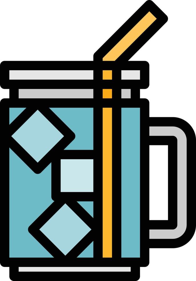drycker vatten kall dryck fest - fylld översikt ikon vektor