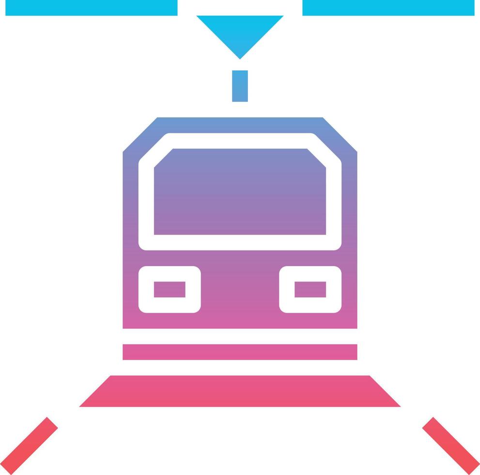 U-Bahn-Zugtransport - durchgehendes Symbol mit Farbverlauf vektor