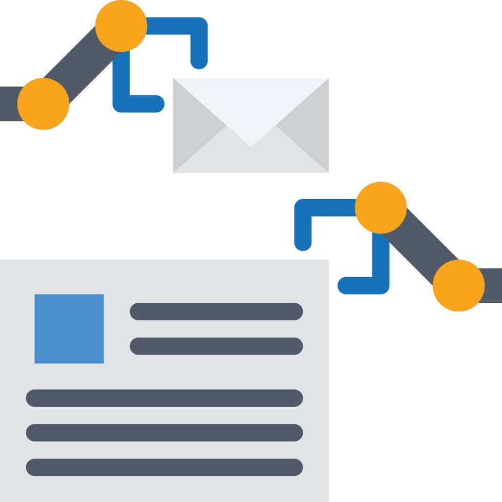 Automatisierungs-Blog-E-Mail-Post Automatischer Roboter - flaches Symbol vektor