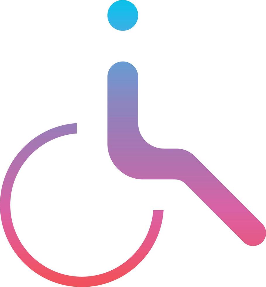 Inaktiverad person rullstol - lutning fast ikon vektor