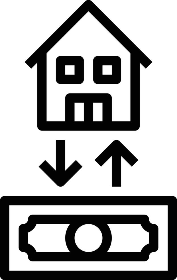 Hypothekenbörse Hausinvestition - Gliederungssymbol vektor