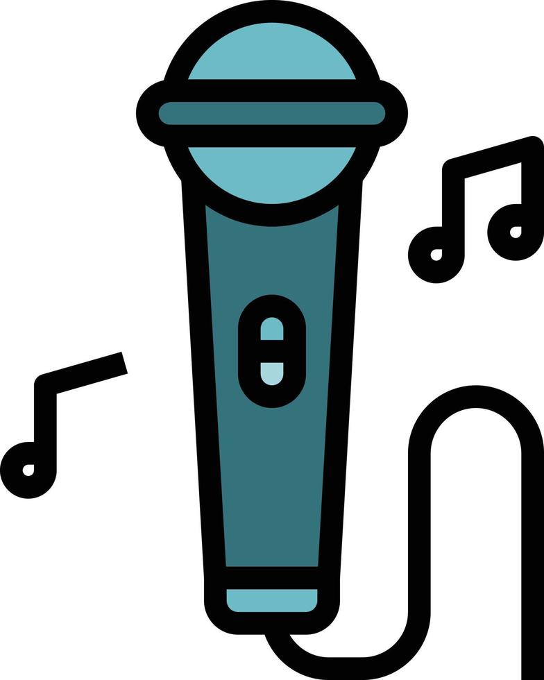 karaoke fest musik sjunga sångare - fylld översikt ikon vektor
