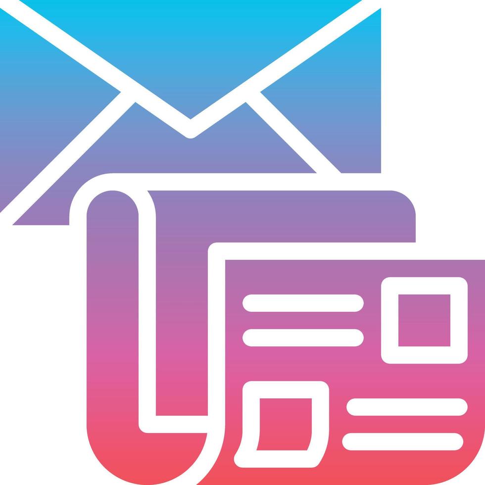 Newsletter-Brief Zeitungsmarketing-E-Mail - solides Symbol mit Farbverlauf vektor