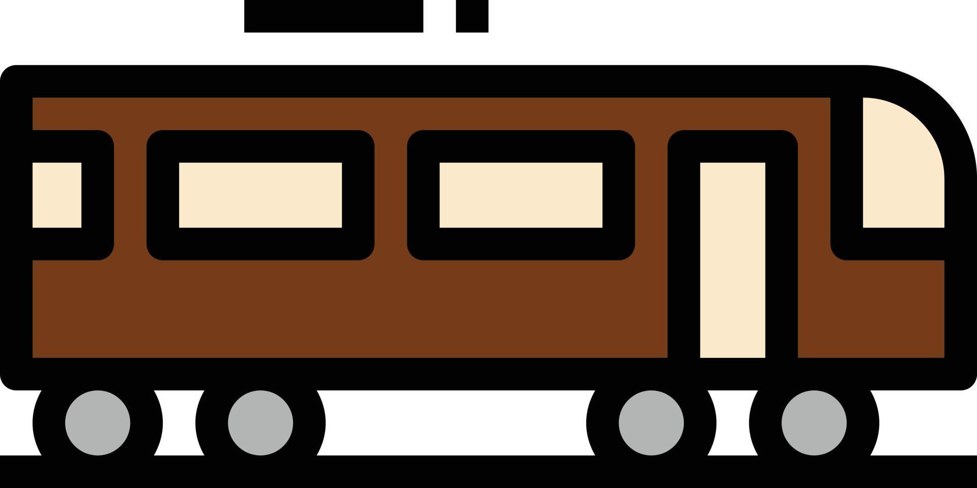 tåg transport tunnelbana - fylld översikt ikon vektor