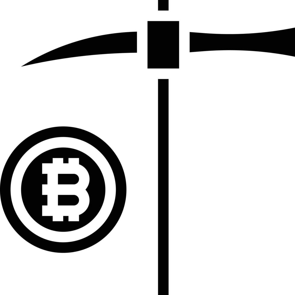Bitcoin-Mining-Digitalcomputer - solides Symbol vektor