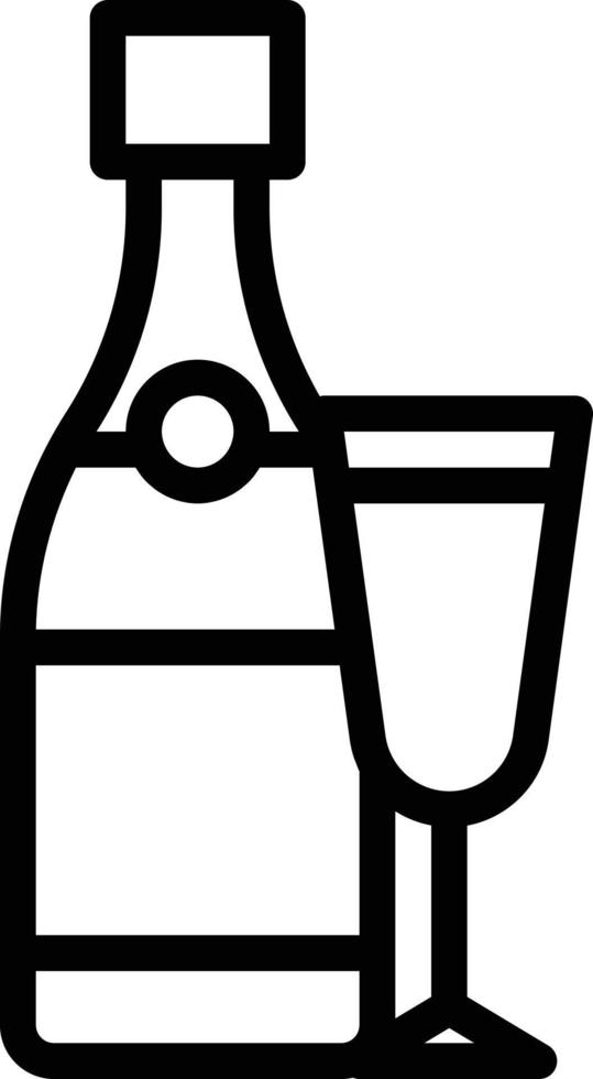 Champagner-Party-Getränke Alkoholgetränke - Gliederungssymbol vektor