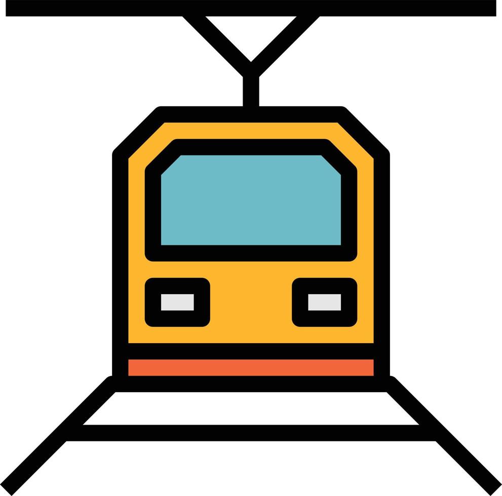 tunnelbana tåg transport - fylld översikt ikon vektor