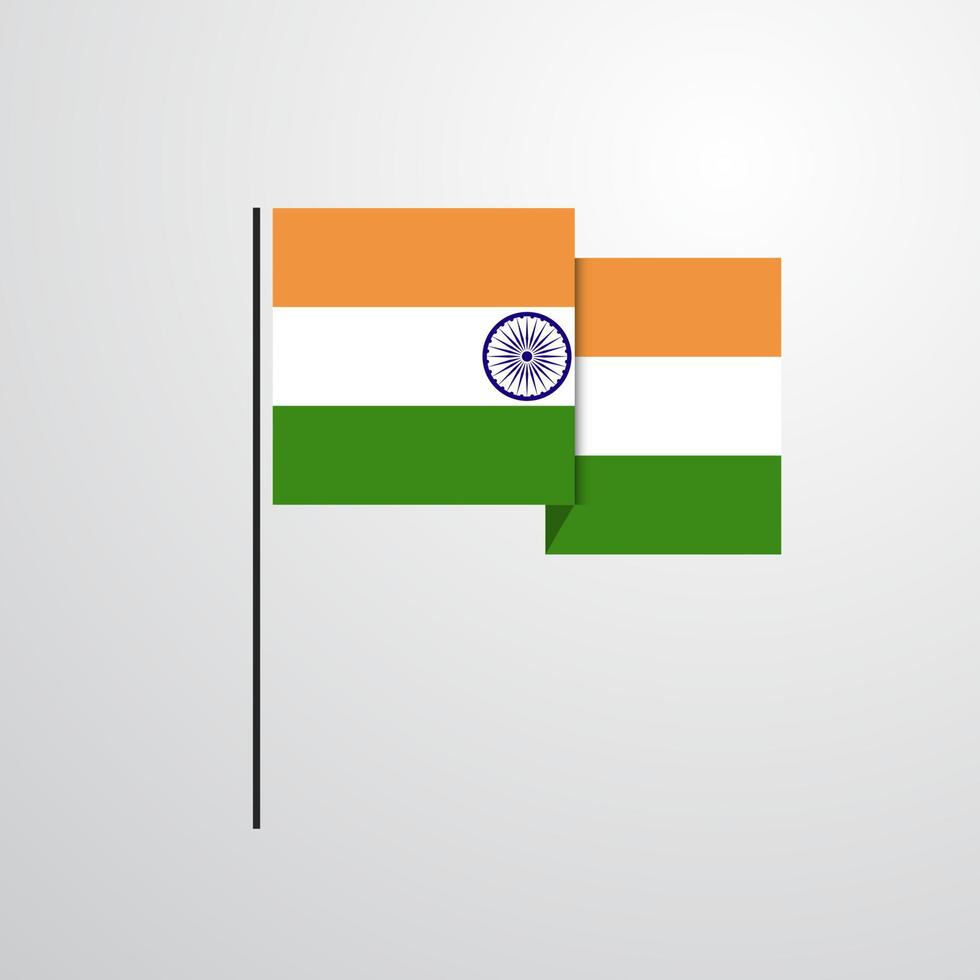 Designvektor der wehenden Flagge Indiens vektor