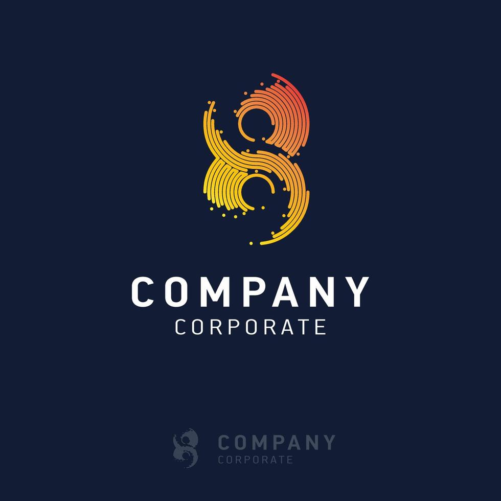 8 företag logotyp design vektor
