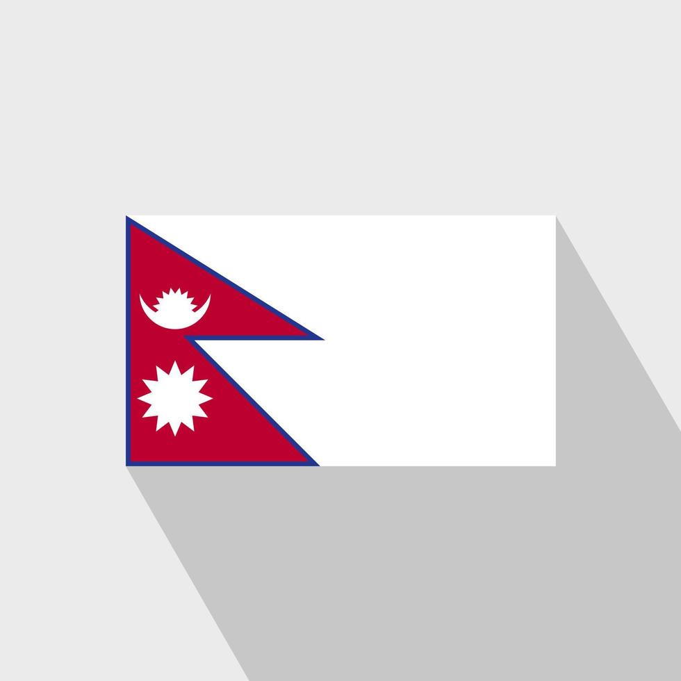 nepal flagga lång skugga design vektor