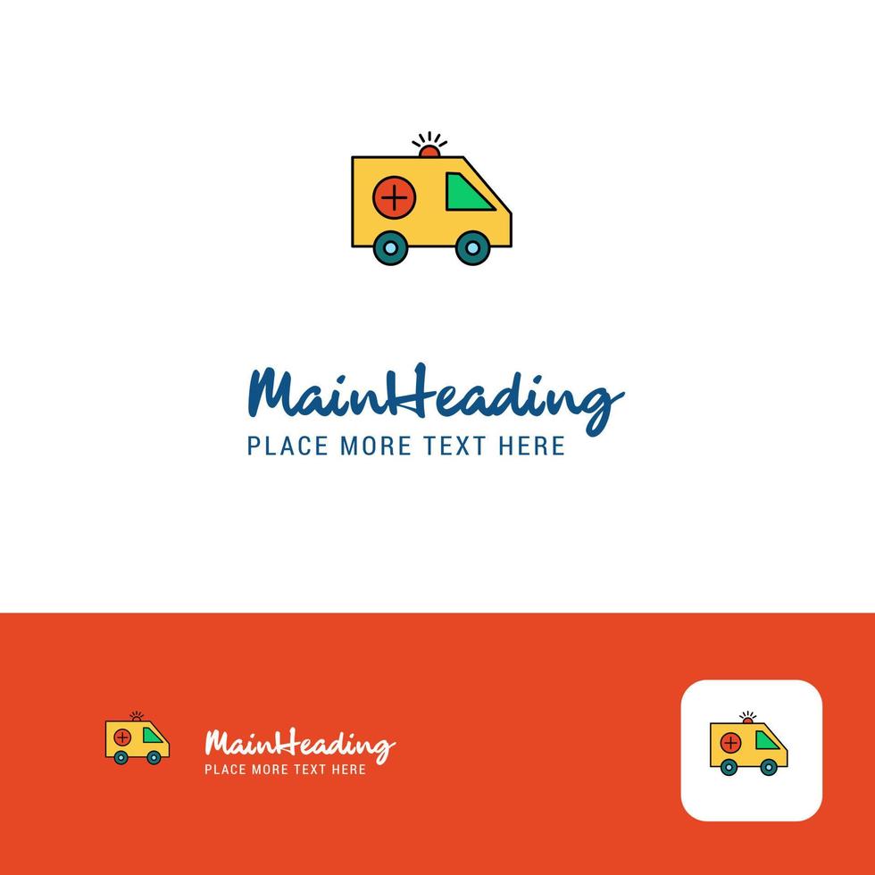 kreatives krankenwagen-logo-design flacher farblogoplatz für tagline-vektorillustration vektor