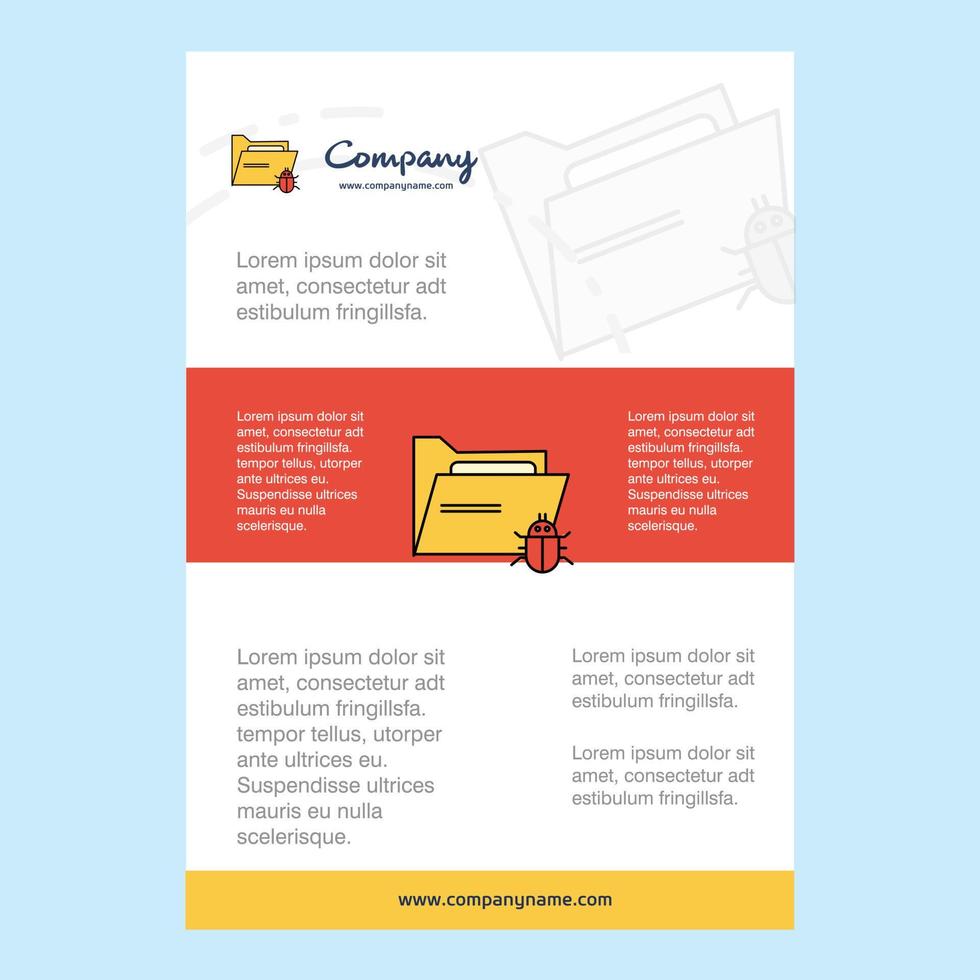 Vorlagenlayout für infizierte Ordner Firmenprofil Jahresbericht Präsentationen Broschüre Broschüre Vektorhintergrund vektor