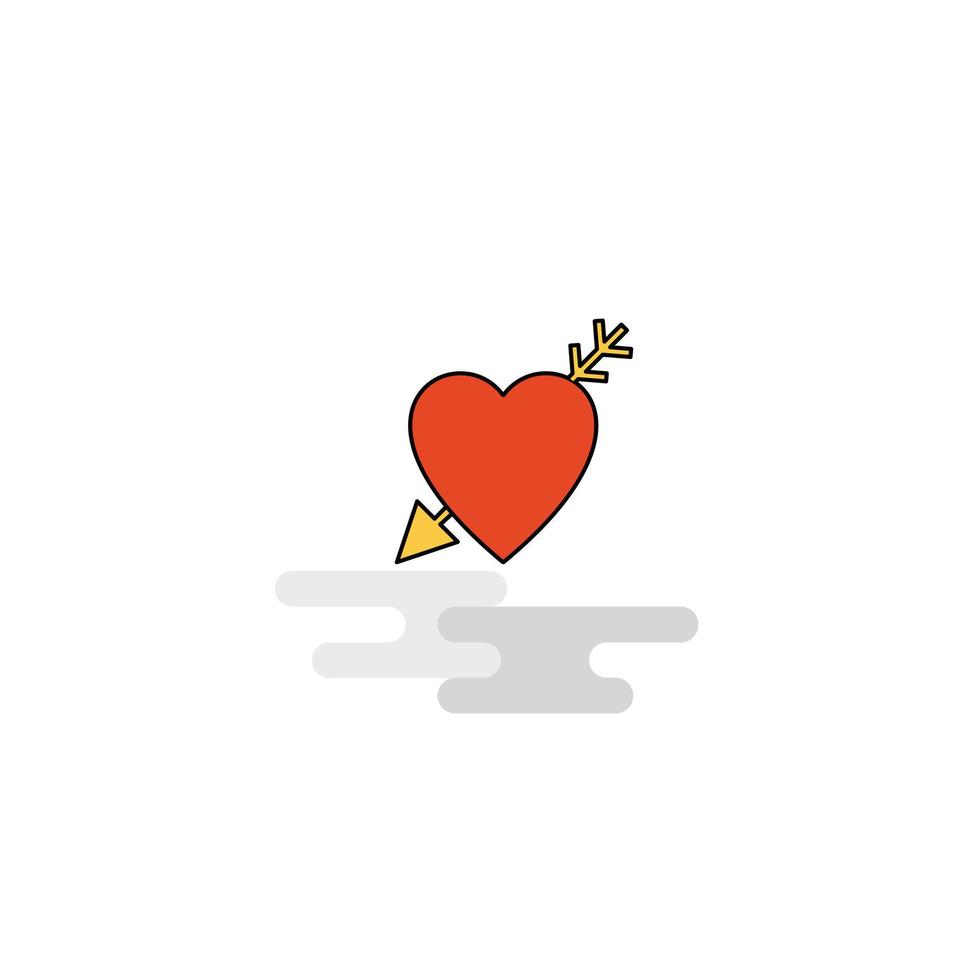 platt hjärta ikon vektor