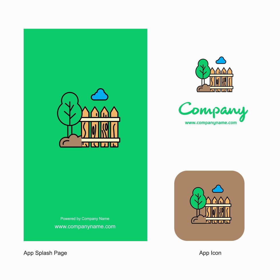 Garten Firmenlogo App-Symbol und Splash-Page-Design kreative Business-App-Designelemente vektor