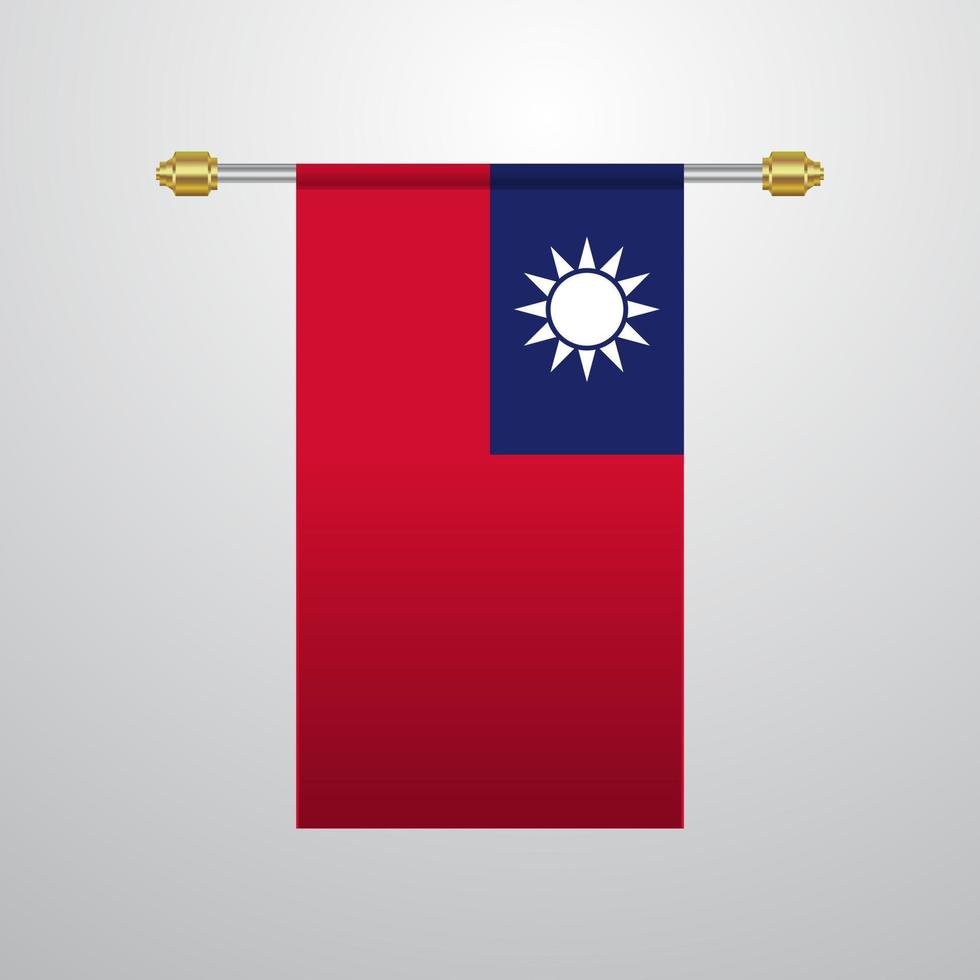 Taiwan hängende Flagge vektor