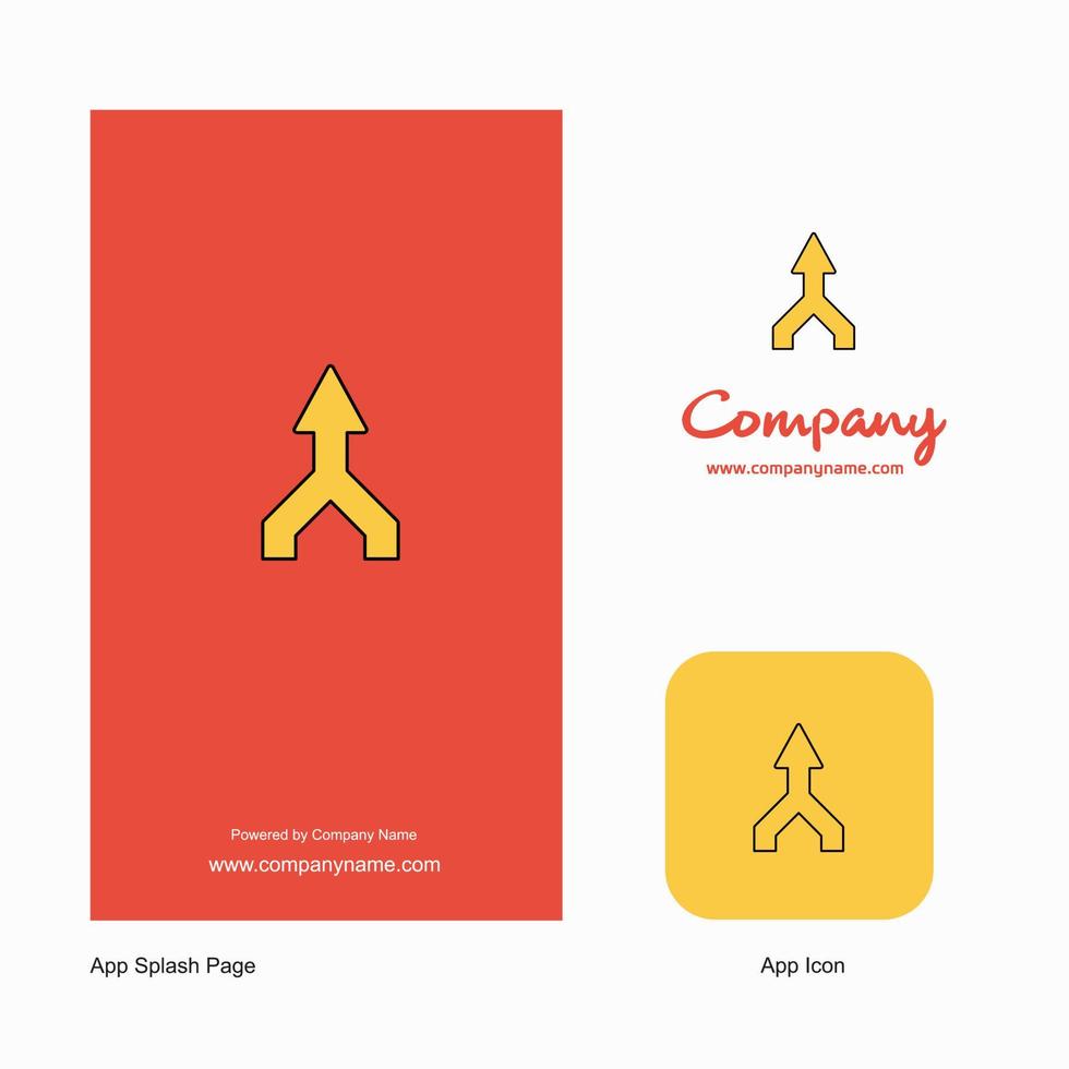 upp pil företag logotyp app ikon och stänk sida design kreativ företag app design element vektor