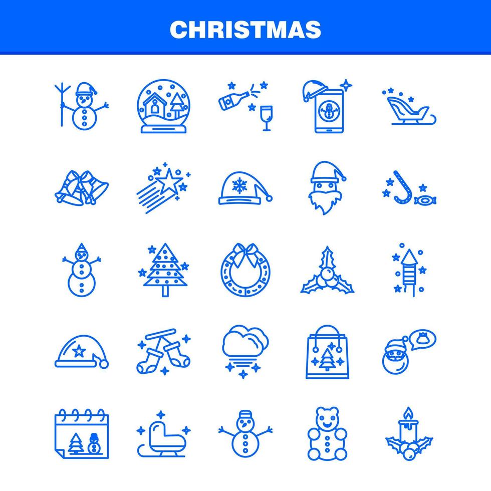 weihnachtszeilensymbole für infografiken mobiles uxui-kit und druckdesign umfassen weihnachtsmann weihnachtswinter weihnachtsmann weihnachtsmannsammlung modernes infografik-logo und piktogramm vektor