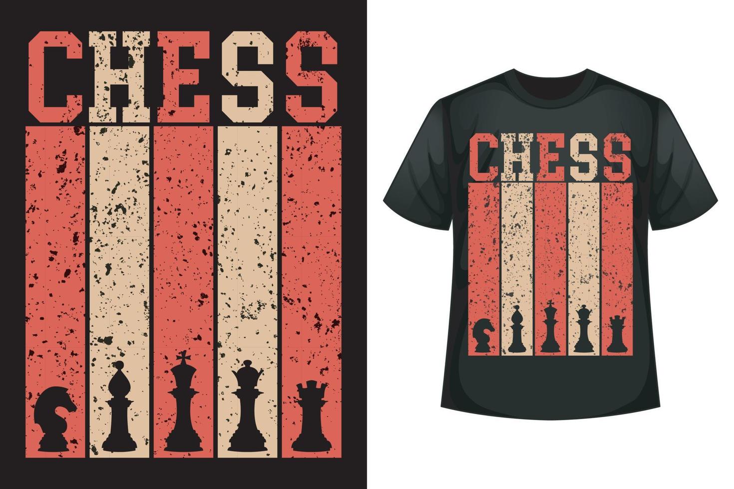 Schach-T-Shirt-Design-Vorlage vektor