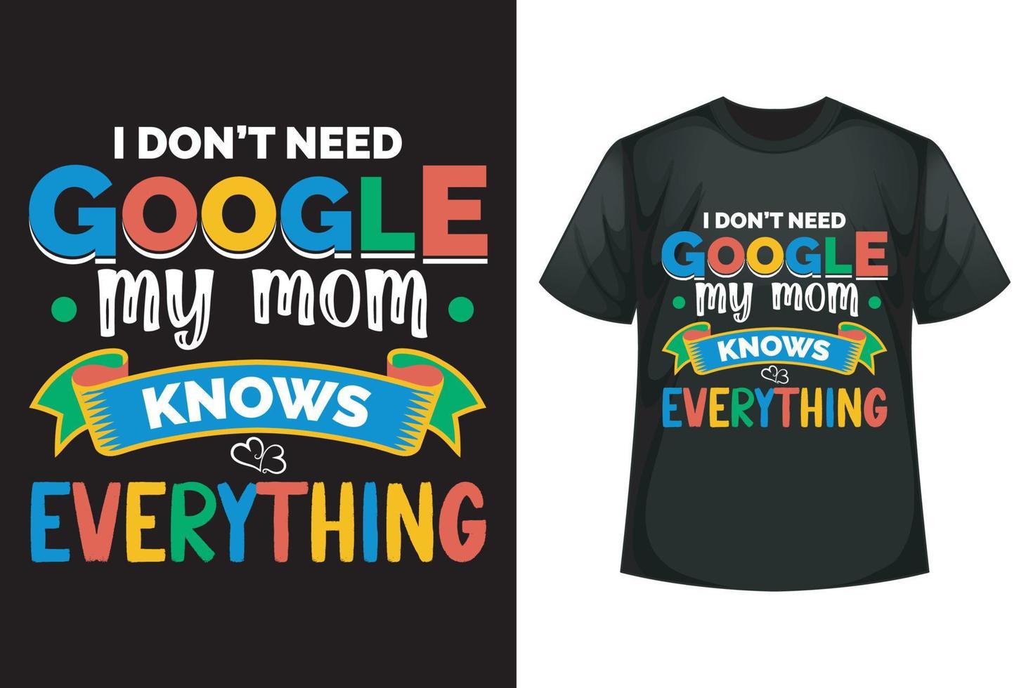 jag gör inte behöver Google min mamma vet allt - mamma t-shirt design vektor